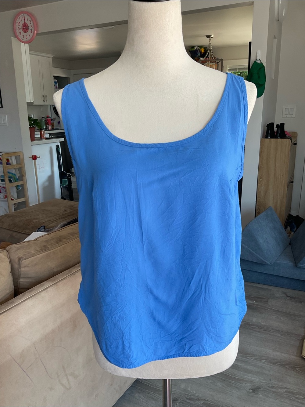 🌺Vintage Jams World Blue Scoop Neck Rayon Tank Top Medium